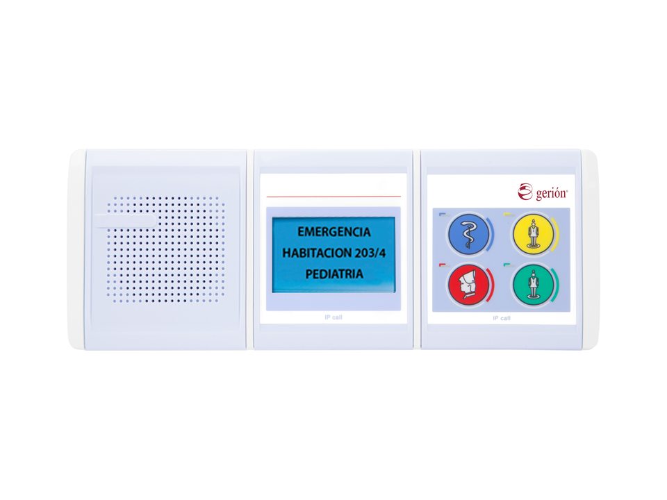 Room terminal with display, code blue and SIP - IP nurse call system