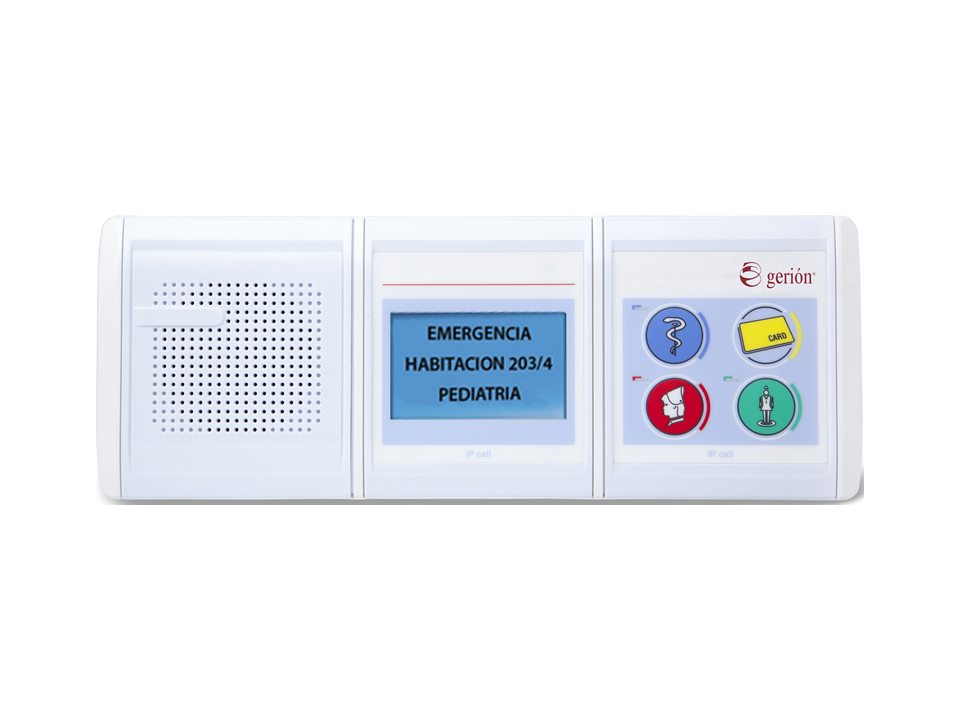 Room terminal with display, RFID, code blue and SIP - IP nurse call system